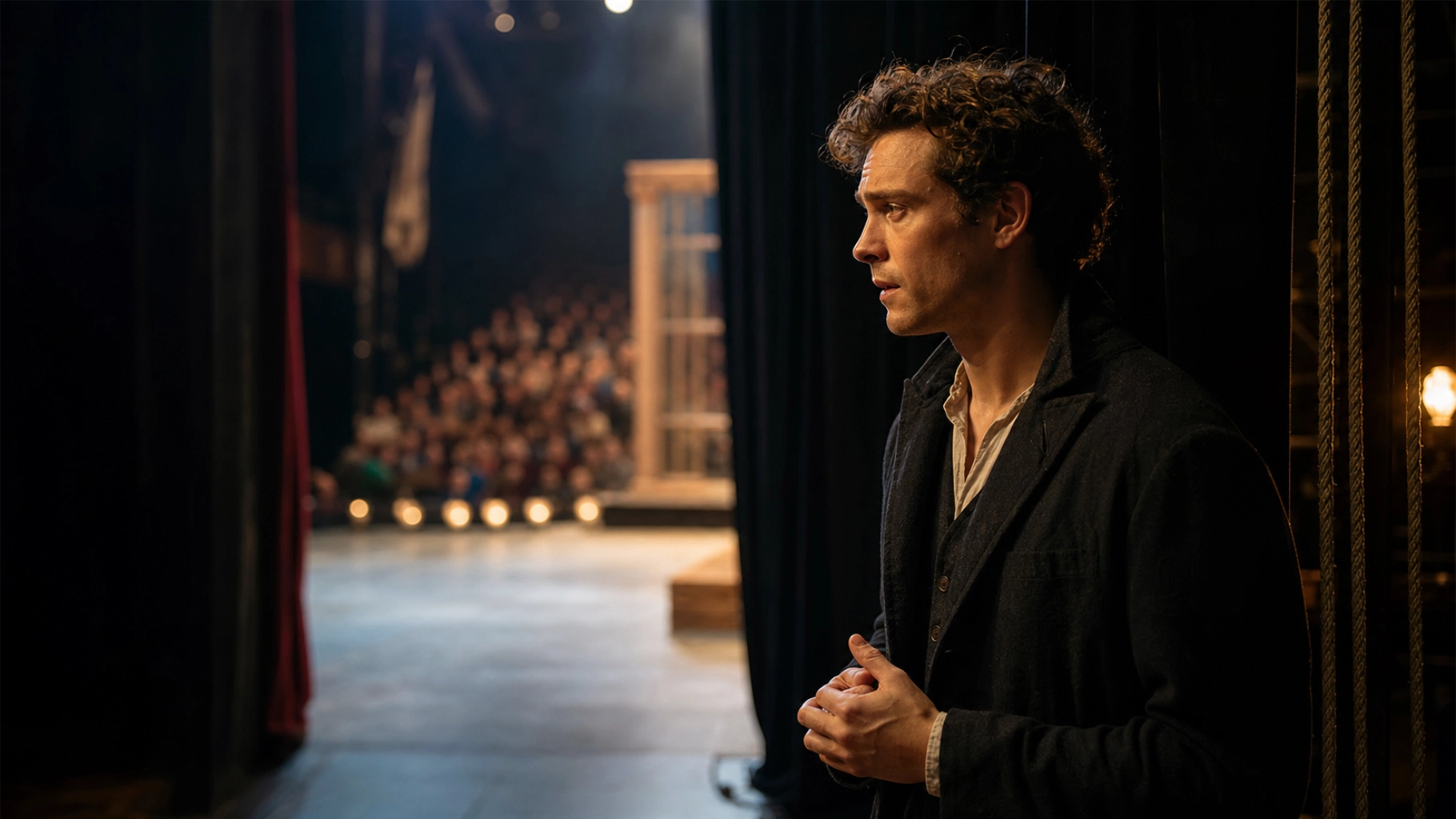 Nervous Man In The Wings Illustrating The Use Of Hypnotherapy For Performance Anxiety