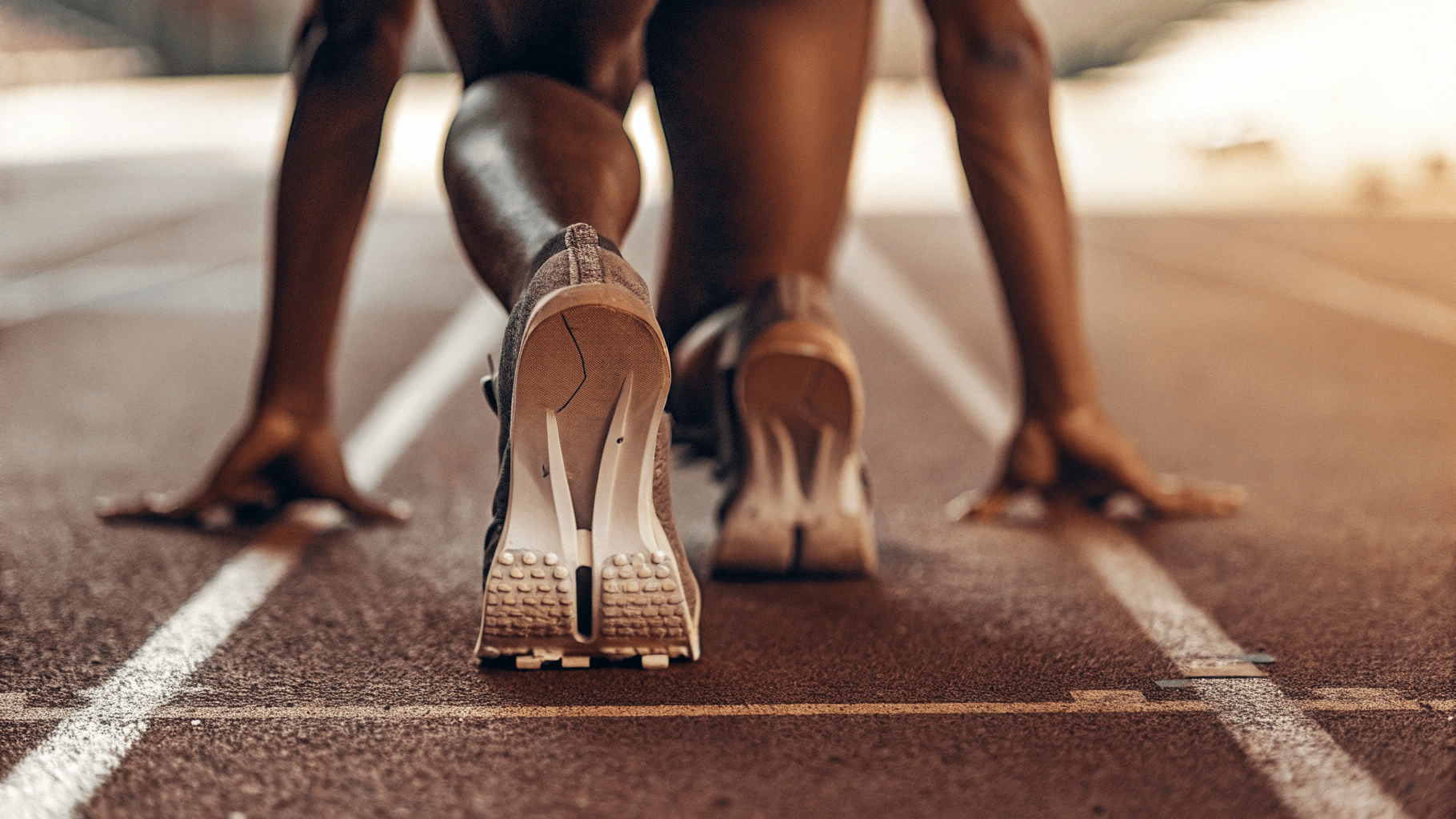 Someone On The Starting Line Of A Race Ready To Make A Change In Their Life