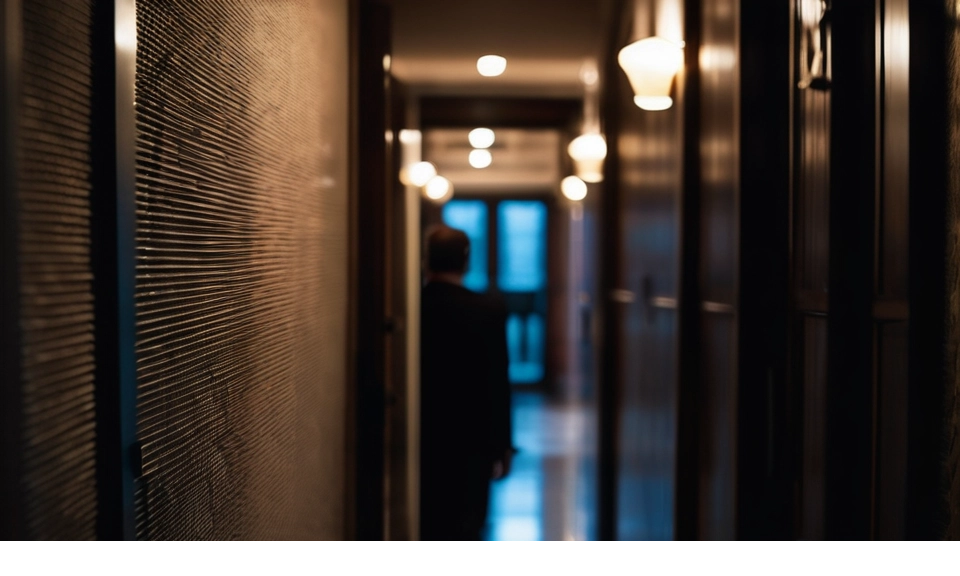 Someone In A Dark Corridor Choosing Which Way To Turn
