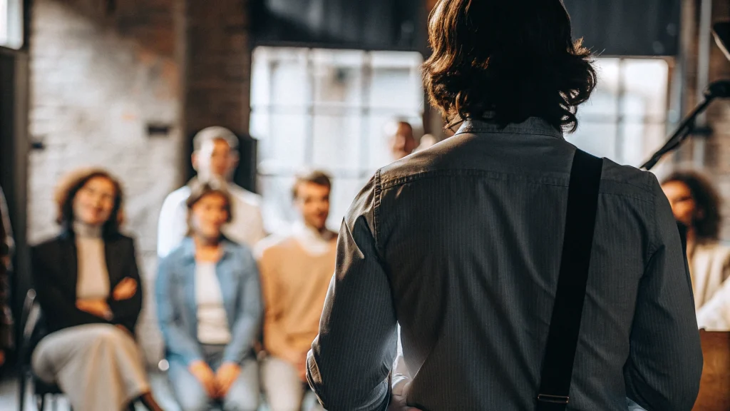 An actor with a positive audition mindset being present and in the moment