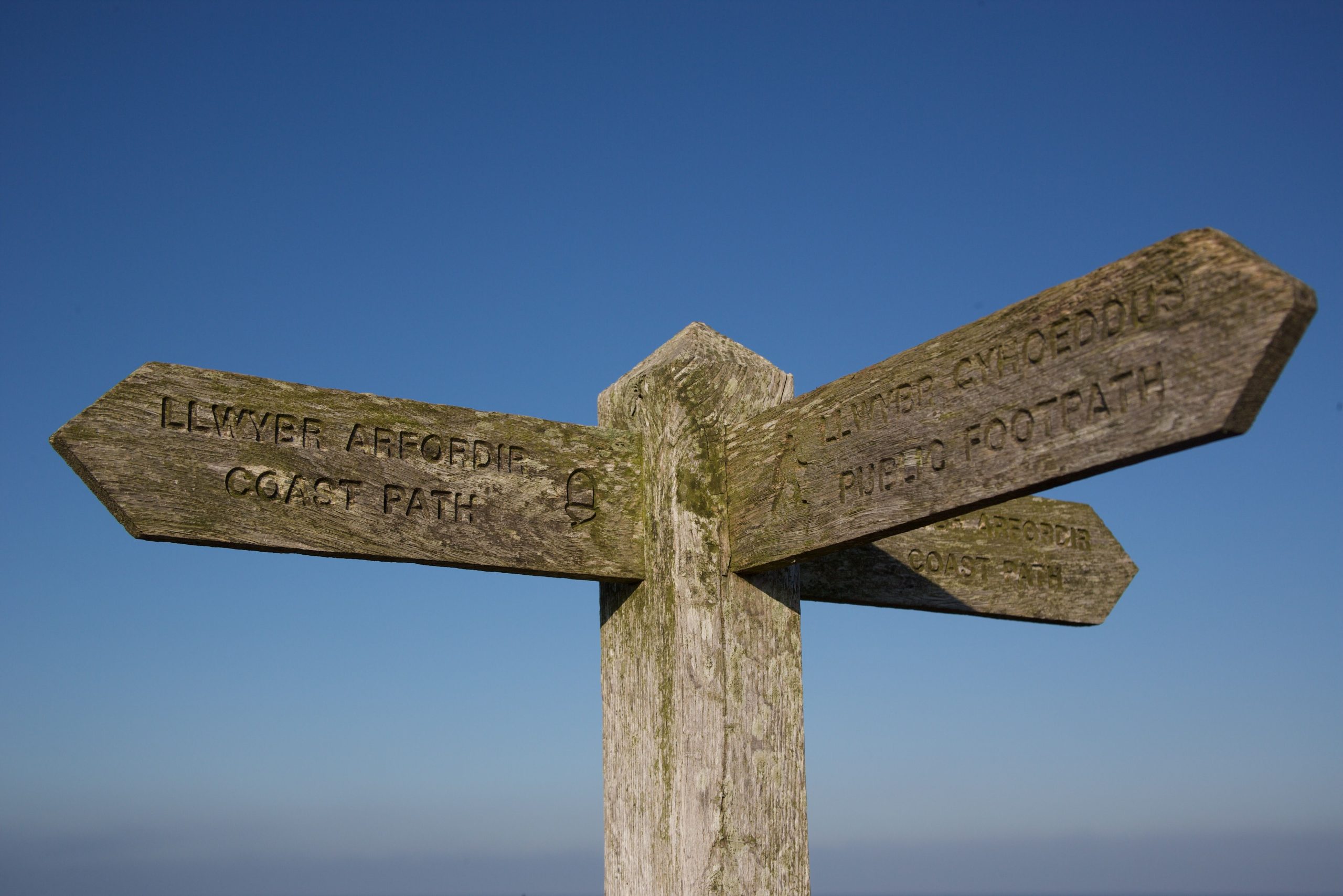 A Wooden Signpost Against An Open Sky